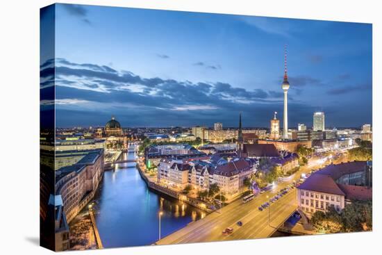 Overview, Berlin Dom, Spree River and Television tower, Berlin, Germany-Sabine Lubenow-Premier Image Canvas