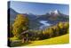 Overview of Berchtesgaden in Autumn with the Watzmann Mountain in the Background-Miles Ertman-Premier Image Canvas