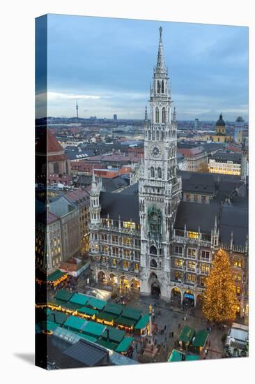 Overview of the Marienplatz Christmas Market and the New Town Hall, Munich, Bavaria, Germany-Miles Ertman-Premier Image Canvas