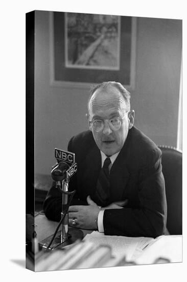 Owen Lattimore's Press Conference in the Ring Building Offices of His Lawyers, Washington D.C.-Michael Rougier-Premier Image Canvas