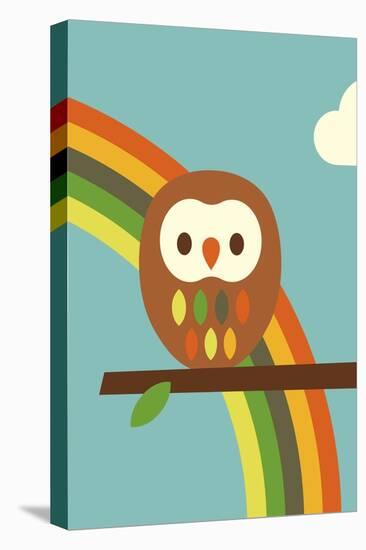 Owl and Rainbow-Dicky Bird-Premier Image Canvas