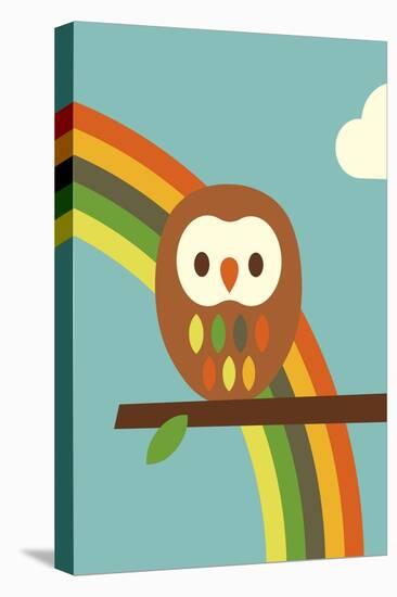 Owl and Rainbow-Dicky Bird-Premier Image Canvas