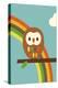 Owl and Rainbow-Dicky Bird-Premier Image Canvas