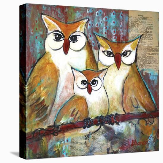 Owl Family Portrait-Blenda Tyvoll-Stretched Canvas