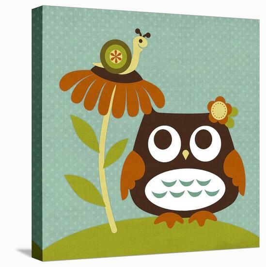 Owl Looking at Snail-Nancy Lee-Stretched Canvas