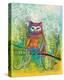 Owl on Holiday II-Lucy Cloud-Stretched Canvas