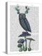 Owl on Mushrooms-Fab Funky-Stretched Canvas