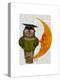 Owl on the Moon-Fab Funky-Stretched Canvas