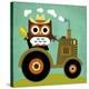 Owl on Tractor-Nancy Lee-Stretched Canvas