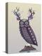 Owl with Psychedelic Antlers-Fab Funky-Stretched Canvas