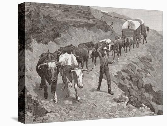 Ox Train in the Mountains. Frederic Remington.-Frederic Remington-Premier Image Canvas