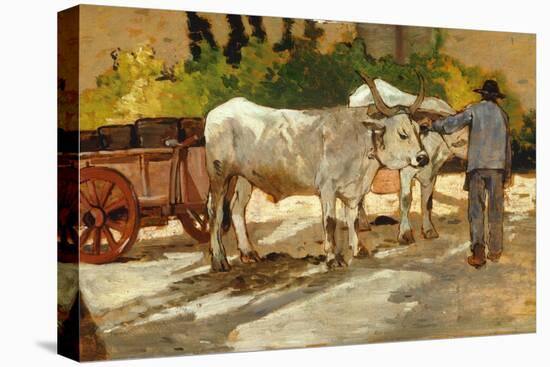 Oxen in Yard-Giovanni Fattori-Premier Image Canvas