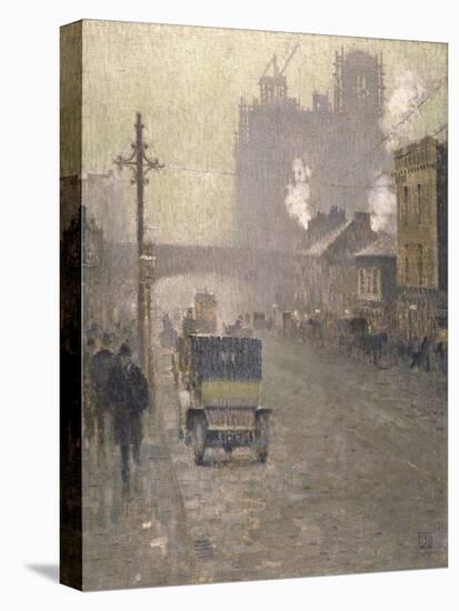 Oxford Road, Manchester, 1910 (Oil on Canvas)-Adolphe Valette-Premier Image Canvas