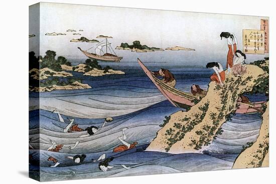 Oyster Fishing, C1785-1849-Katsushika Hokusai-Premier Image Canvas