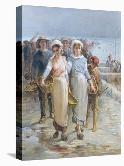 Oyster Girls at Cancale-Francois Nicolas Augustin Feyen-Perrin-Premier Image Canvas