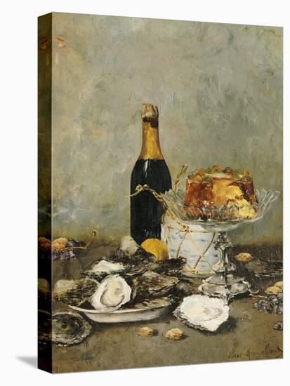 Oysters, Cake and a Bottle of Champagne, 1891-Victor Morenhout-Premier Image Canvas