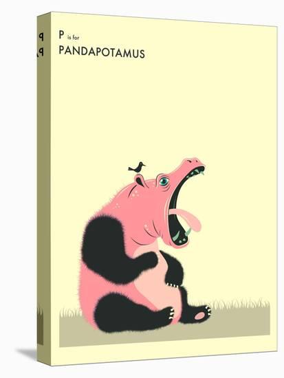 P is For Pandapotomus-Jazzberry Blue-Stretched Canvas