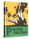 P is for Pelican-null-Stretched Canvas