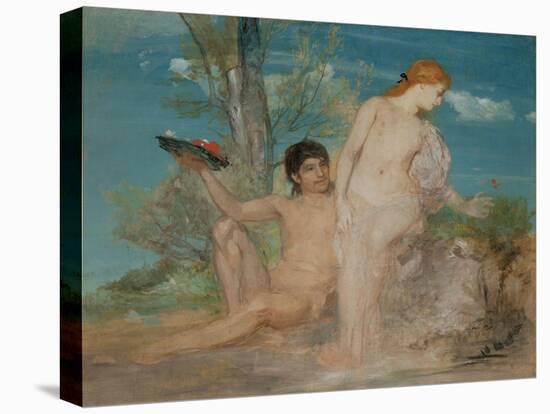 Paar vor einer Baumgruppe - Couple before a group of trees,around 1866-Arnold Böcklin-Premier Image Canvas