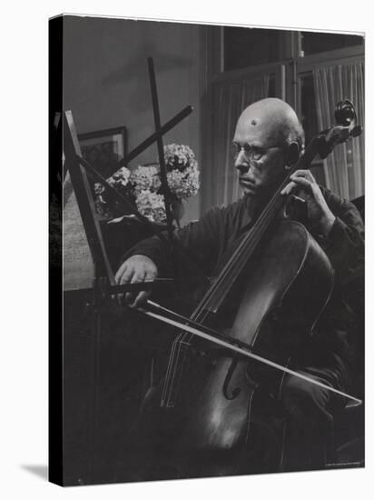 Pablo Casals Giving an Informal Recital on His Cello at His Home-Gjon Mili-Premier Image Canvas