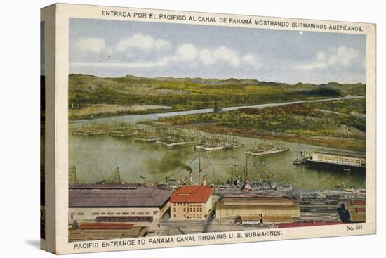 Pacific Entrance to Panama Canal Showing U. S. Submarines, C1920S-null-Premier Image Canvas