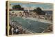 Pacific Grove, CA - Municipal Swimming Pool View-Lantern Press-Stretched Canvas