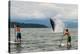 Paddle boarders and Humpback Whale (Megaptera novaeangliae) in the Pacific Ocean, Nuqui, Colombia-null-Premier Image Canvas