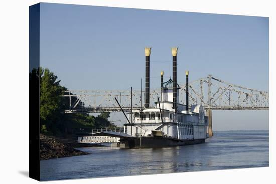 Paddlewheel Boat and Casino, Mississippi River, Port Area, Natchez, Mississippi, USA-Cindy Miller Hopkins-Premier Image Canvas