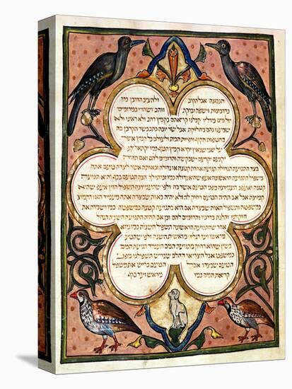 Page from a Hebrew Bible with Birds, 1299-Joseph Asarfati-Premier Image Canvas