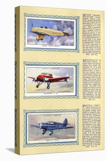 Page from an Album of Aeroplanes (Civil) for Cigarette Cards-null-Stretched Canvas