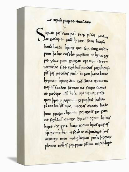 Page from the Old English Manuscript of "Beowulf" in the British Museum-null-Premier Image Canvas