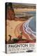 Paignton, England - British Railways Girl Looking over a Cliff Poster-Lantern Press-Stretched Canvas