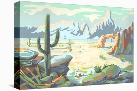 Paint by Numbers, Desert Scene-null-Stretched Canvas