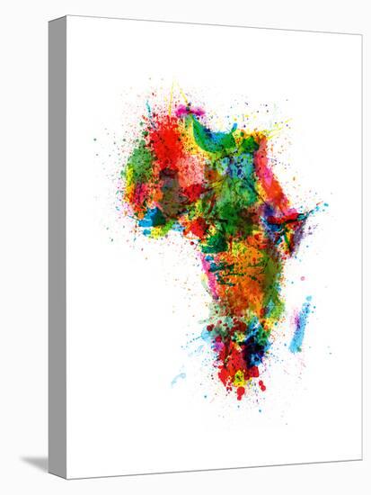 Paint Splashes Map of Africa Map-Michael Tompsett-Stretched Canvas