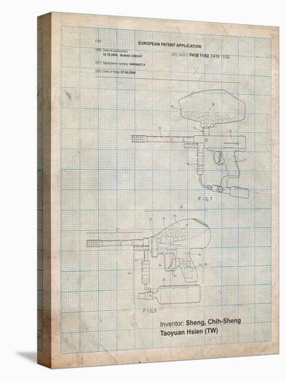 Paintball Gun Patent Art-Cole Borders-Stretched Canvas