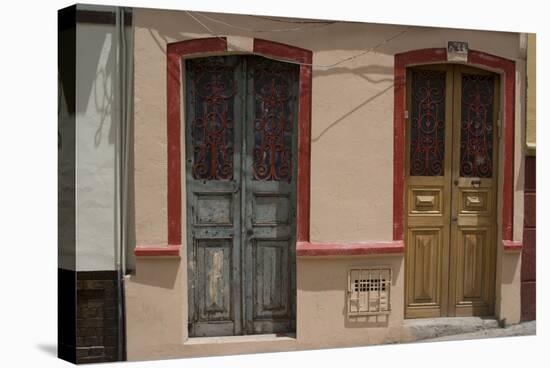 Painted Doorways in La Candelaria (Old Section of the City), Bogota, Colombia-Natalie Tepper-Stretched Canvas