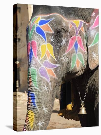 Painted Elephant, Amber Fort Palace, Jaipur, Rajasthan, India, Asia-Wendy Connett-Premier Image Canvas