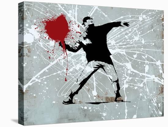 Painted heart Thrower-Banksy-Premier Image Canvas