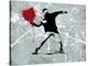 Painted heart Thrower-Banksy-Premier Image Canvas