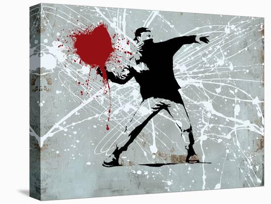 Painted heart Thrower-Banksy-Premier Image Canvas