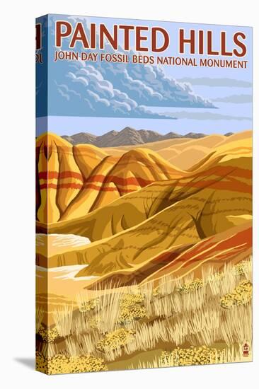 Painted Hills - John Day Fossil Beds, Oregon-Lantern Press-Stretched Canvas