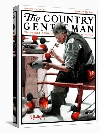 "Painting Decoys," Country Gentleman Cover, September 27, 1924-R. Bolles-Premier Image Canvas