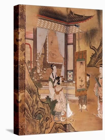 Painting, from Elegant Pastimes, Japanese screen, Edo period, early 18th century-Kano Tansetsu-Premier Image Canvas