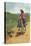 Painting of Galloping Cowgirl-null-Stretched Canvas