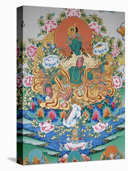 Painting of Green Tara, Buddhist Symbol of Prosperity, Kopan Monastery, Kathmandu, Nepal, Asia-Godong-Premier Image Canvas