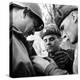 Pair of Russian Soldiers Exchanging Insignia with an American Army Captain-John Florea-Premier Image Canvas