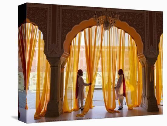 Palace Attendents, Chandra Mahal (City Palace), Jaipur, Rajasthan, India.-Peter Adams-Premier Image Canvas
