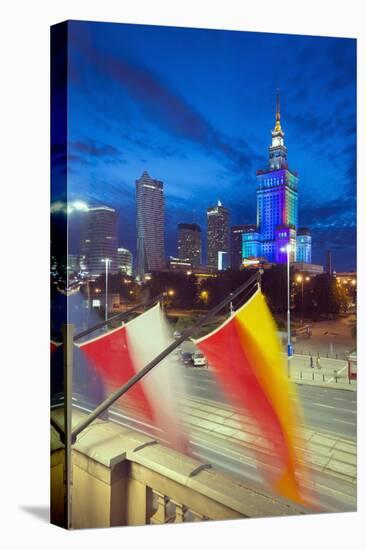 Palace of Culture and Science at Night, Warsaw, Poland, Europe-Christian Kober-Premier Image Canvas