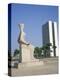 Palacio Do Congresso from the Palace of Justice, Brasilia, Unesco World Heritage Site, Brazil-Geoff Renner-Premier Image Canvas