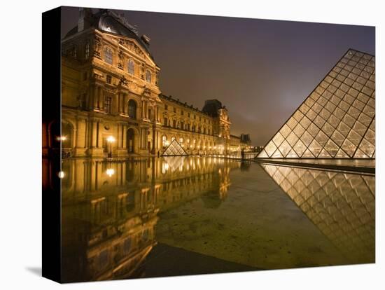 Palais Du Louvre Pyramid at Night, Paris, France, Europe-Marco Cristofori-Premier Image Canvas